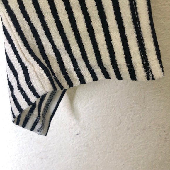 NWT Chico's XL Knit Top Black White Split Stripe 3/4 Sleeve Flared Cuff - Picture 13 of 15